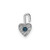 Image of 14K White Gold December Simulated Birthstone Heart Charm