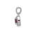 Image of 14K White Gold Diamond & .20ctw Ruby Square Halo Pendant