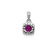 Image of 14K White Gold Diamond & .20ctw Ruby Square Halo Pendant