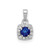 Image of 14K White Gold Diamond & .20ctw Sapphire Square Halo Pendant