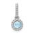Image of 14K White Gold Diamond & Cabochon .47ctw Aquamarine Pendant