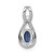 Image of 14K White Gold Diamond & Created Sapphire Teardrop Halo Pendant