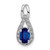 Image of 14K White Gold Diamond & Created Sapphire Teardrop Halo Pendant