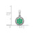Image of 14K White Gold Diamond & Emerald Halo Circle Pendant