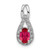 Image of 14K White Gold Diamond & Oval .50ctw Ruby Pendant