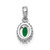 Image of 14K White Gold Diamond & Oval Emerald Halo Pendant PM5252-EM-010-WA