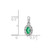 Image of 14K White Gold Diamond & Oval Emerald Halo Pendant PM5252-EM-010-WA