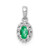 Image of 14K White Gold Diamond & Oval Emerald Halo Pendant PM5252-EM-010-WA
