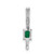 Image of 14K White Gold Diamond & Rectangle Emerald Chain Slide Pendant PM3874-EM-008-WA