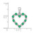 Image of 14K White Gold Diamond and Emerald Heart Pendant