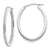 Image of 36mm 14K White Gold Diamond Fascination Oval Hinged Hoop Earrings DF238