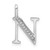 Image of 14K White Gold Diamond Letter N Initial Pendant PM8365N-003-WA