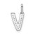 Image of 14K White Gold Diamond Letter V Initial Pendant PM8367V-005-WA