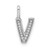 Image of 14K White Gold Diamond Letter V Initial Pendant PM8367V-005-WA