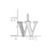 Image of 14K White Gold Diamond Letter W Initial Pendant PM8365W-003-WA