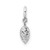 Image of 14K White Gold Diamond-cut Heart Spring Ring Charm