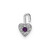 Image of 14K White Gold February Simulated Birthstone Heart Charm