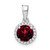 Image of 14K White Gold Garnet & Diamond Halo Pendant