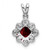 Image of 14K White Gold Garnet & Diamond Scalloped Pendant