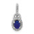 Image of 14K White Gold Halo Diamond & Cabochon Sapphire Pendant PM4034-SA-012-WA