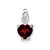 Image of 14k White Gold Heart Garnet and Diamond Pendant