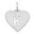 Image of 14K White Gold Initial Letter K Initial Charm