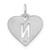 Image of 14K White Gold Initial Letter N Initial Charm
