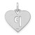 Image of 14K White Gold Initial Letter P Initial Charm