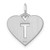 Image of 14K White Gold Initial Letter T Initial Charm