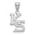 14K White Gold Kansas State University Medium Pendant by LogoArt (4W045KSU)