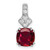 Image of 14K White Gold Lab Grown Diamond & Created Ruby Pendant