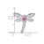 Image of 14k White Gold Lab-Created Pink Sapphire and Diamond Dragonfly Slide Pendant