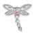 Image of 14k White Gold Lab-Created Pink Sapphire and Diamond Dragonfly Slide Pendant