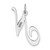 Image of 14K White Gold Large Fancy Script Initial N Charm