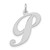 Image of 14K White Gold Large Fancy Script Initial P Charm