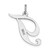 Image of 14K White Gold Large Fancy Script Initial T Charm