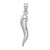 Image of 14K White Gold Large Italian Horn Pendant