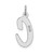 Image of 14K White Gold Large Script Initial C Charm