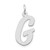 Image of 14K White Gold Large Script Initial G Charm