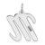 Image of 14K White Gold Large Script Initial M Charm