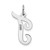 Image of 14K White Gold Large Script Initial T Charm