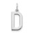 Image of 14K White Gold Letter D Initial Charm XNA1336W/D