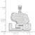 Image of 14K White Gold Louisiana State University Large Pendant by LogoArt (4W076LSU)