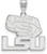 Image of 14K White Gold Louisiana State University Large Pendant by LogoArt (4W076LSU)