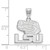 Image of 14K White Gold Louisiana State University Medium Pendant by LogoArt (4W075LSU)