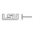 Image of 14K White Gold Louisiana State University X-Small Post Earrings LogoArt 4W082LSU