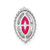 Image of 14K White Gold Marquise Ruby Chain Slide Pendant