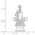 Image of 14K White Gold Medium Girl w/ Bow On Left Pendant XK322