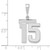 Image of 14K White Gold Medium Polished Number 15 Pendant