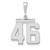 Image of 14K White Gold Medium Polished Number 46 Pendant